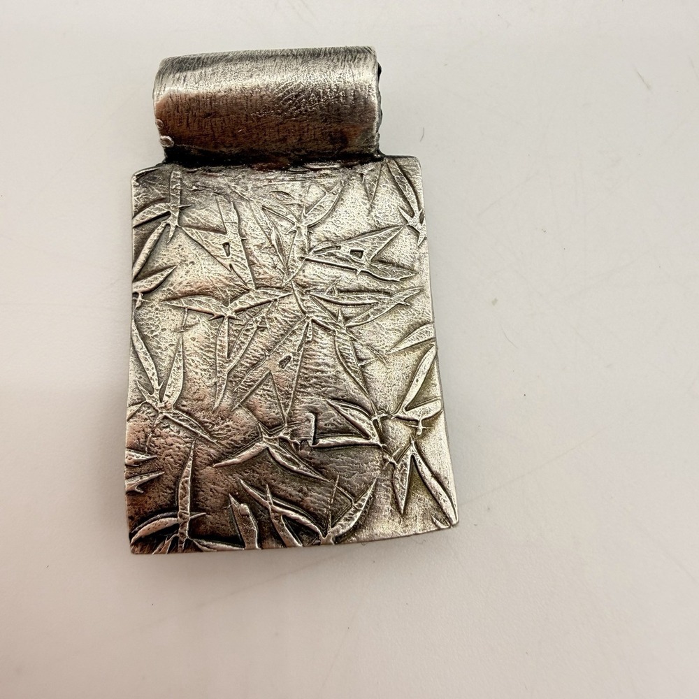 Vtg‎ Artisan Sterling Silver Pendant Hand Stamp Double Sided Tested 11.7 Gr